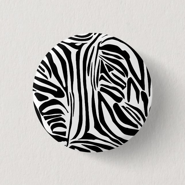 Zebra pattern 1 inch round button (Front)