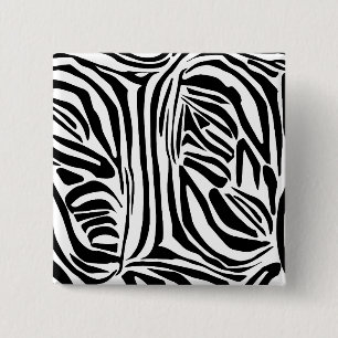 Zebra pattern 2 inch square button
