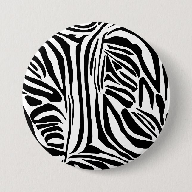 Zebra pattern 3 inch round button (Front)