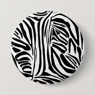 Zebra pattern 3 inch round button