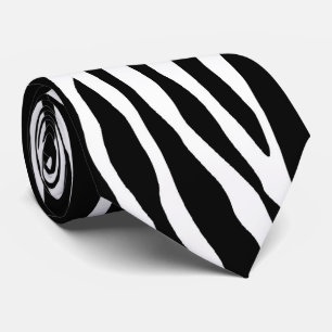 Zebra pattern animal print tie