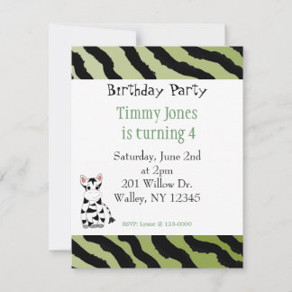 Zebra Pattern Birthday Invitation