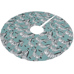 Zebra Pattern Brushed Polyester Tree Skirt