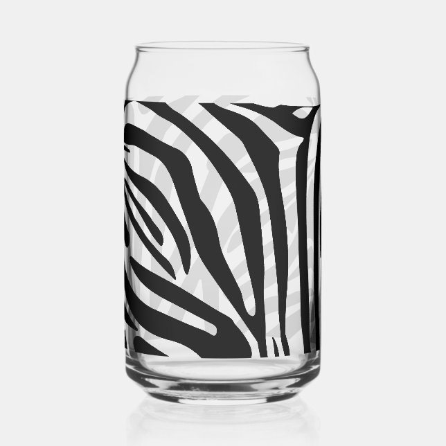 Zebra pattern can glass (Front)