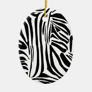 Zebra pattern ceramic ornament