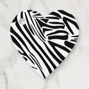 Zebra pattern favour tags