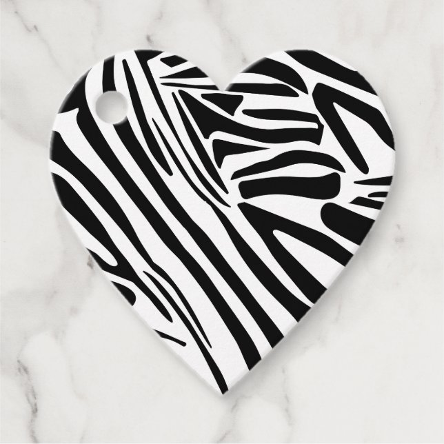 Zebra pattern favour tags (Front)