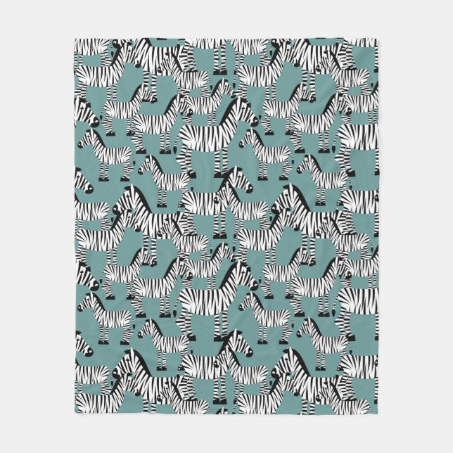 Zebra Pattern Fleece Blanket (Front)
