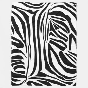 Zebra pattern fleece blanket