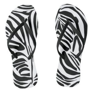 Zebra pattern flip flops