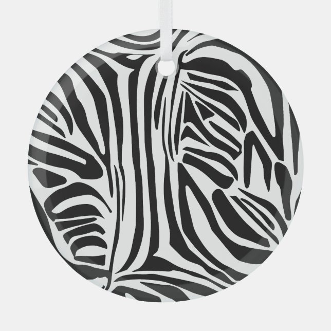 Zebra pattern glass ornament (Front)