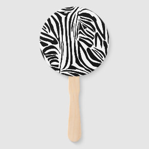 Zebra pattern hand fan