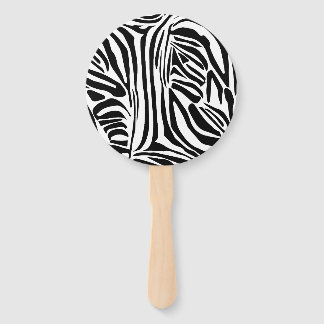Zebra pattern hand fan