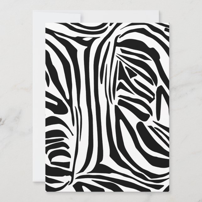 Zebra pattern invitation (Front)