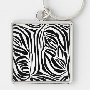 Zebra pattern keychain