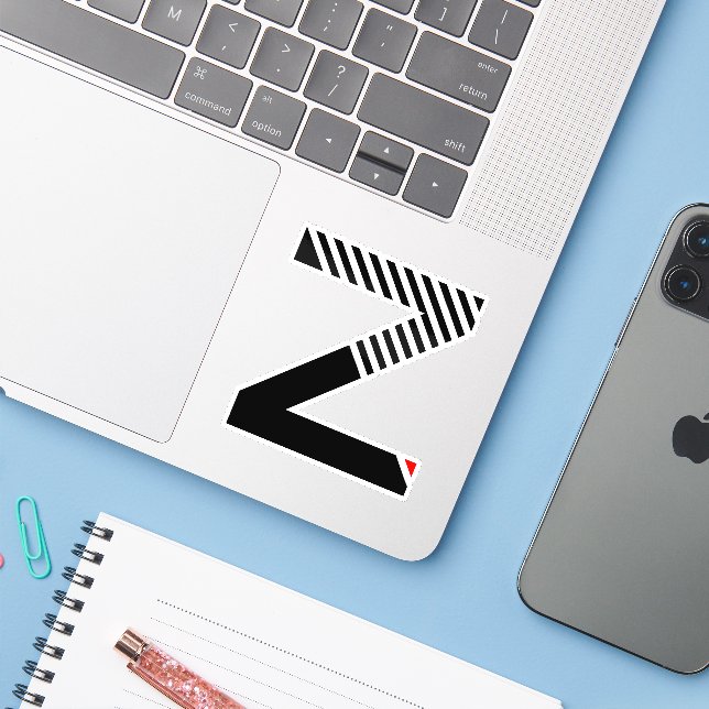 Zebra Pattern Line style Letter Z Monogram (Laptop w/ iPhone)