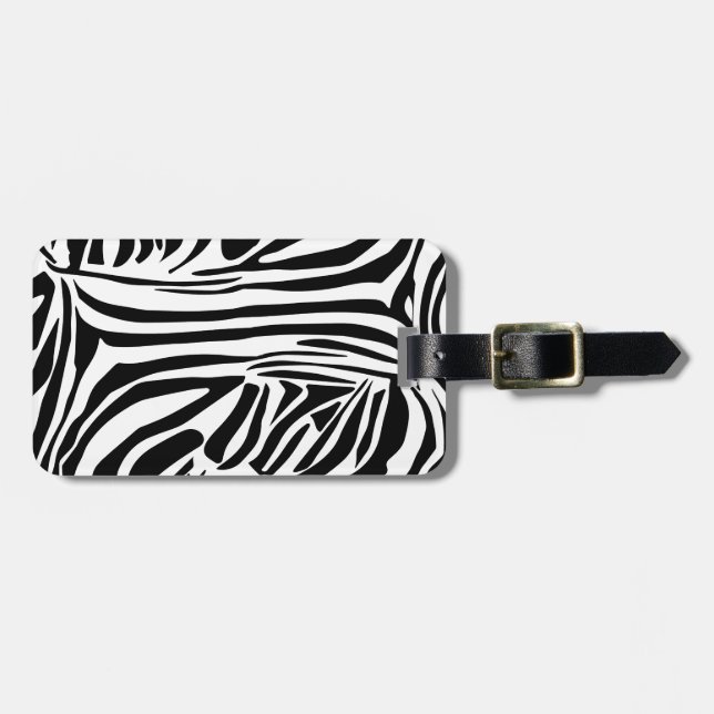 Zebra pattern luggage tag (Front Horizontal)