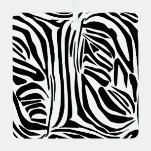 Zebra pattern metal ornament