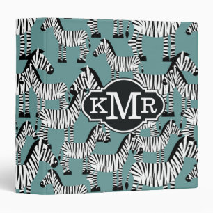 Zebra Pattern Monogram Binder