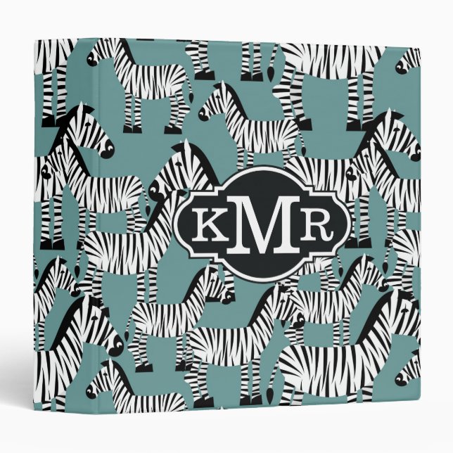 Zebra Pattern | Monogram Binder (Front/Spine)