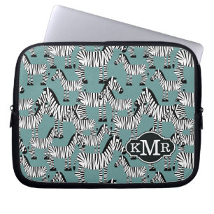 Zebra Pattern   Monogram Laptop Sleeve