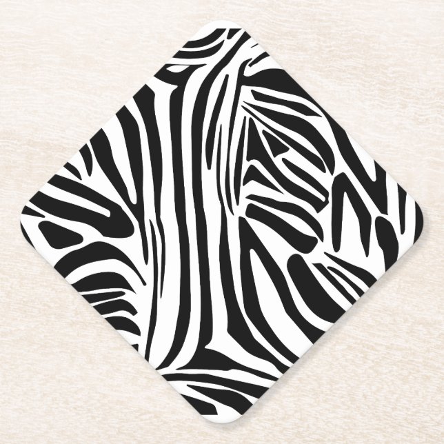 Zebra pattern paper coaster (Front)