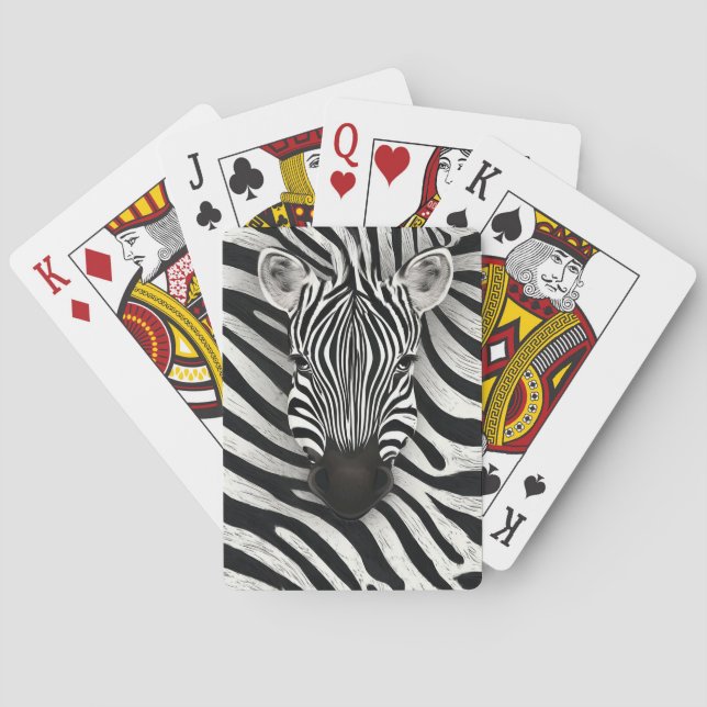 Zebra pattern playing cards (Back)