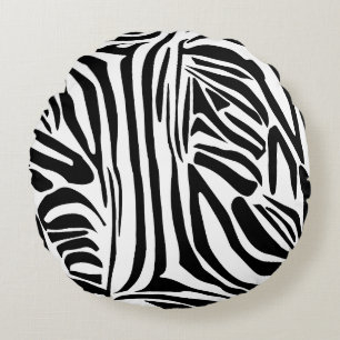 Zebra pattern round pillow
