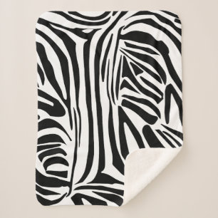 Zebra pattern sherpa blanket