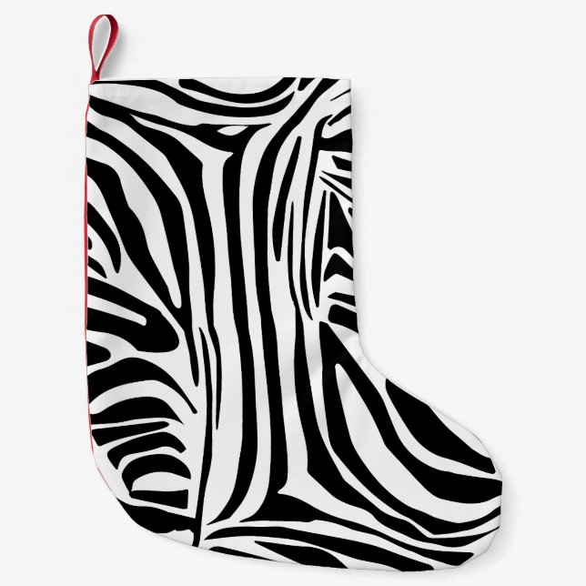 Zebra pattern small christmas stocking (Front)