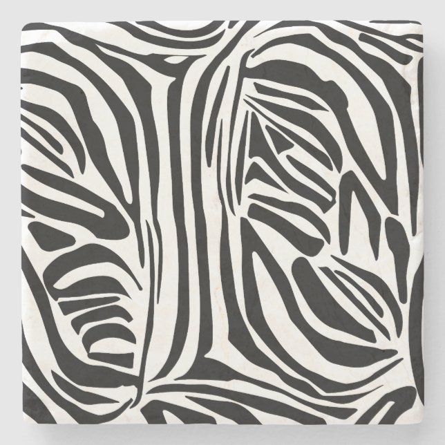 Zebra pattern stone coaster (Front)