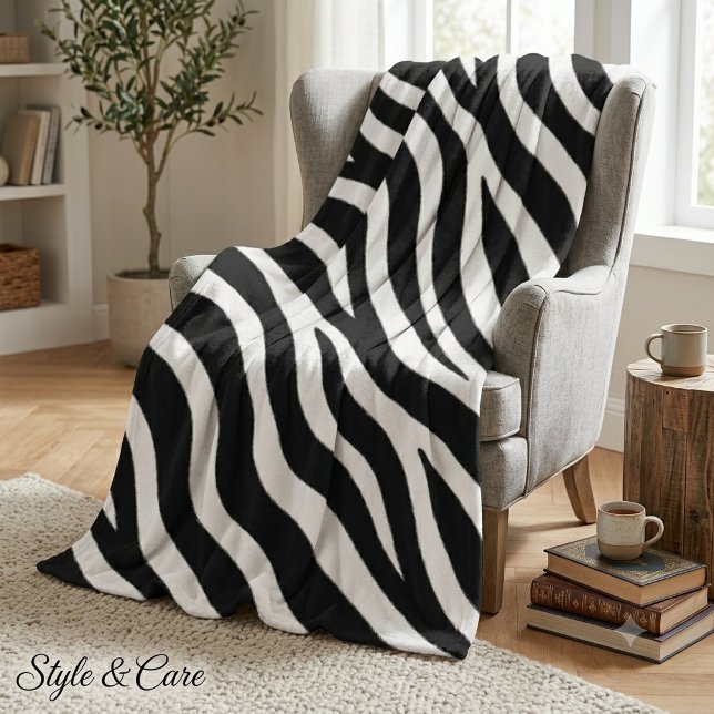 Zebra Pattern Stylish Cozy Living Room Fleece Blanket (Zebra Pattern Stylish Cozy Living Room Fleece Blanket)