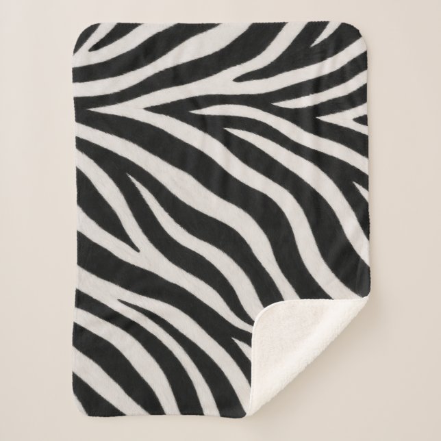 Zebra Pattern Stylish Cozy Living Room Sherpa Blanket (Front)