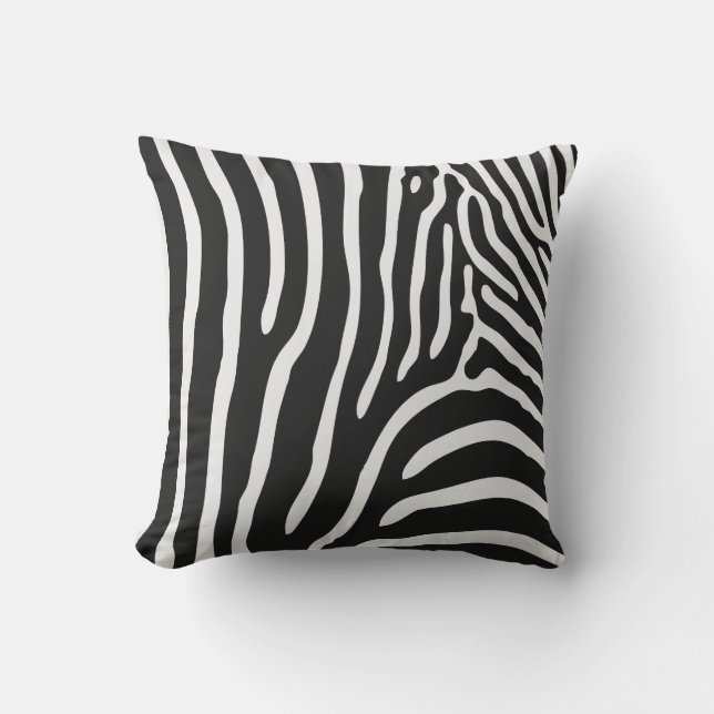 Zebra Pattern Throw Pillow (Front)