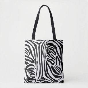 Zebra pattern tote bag
