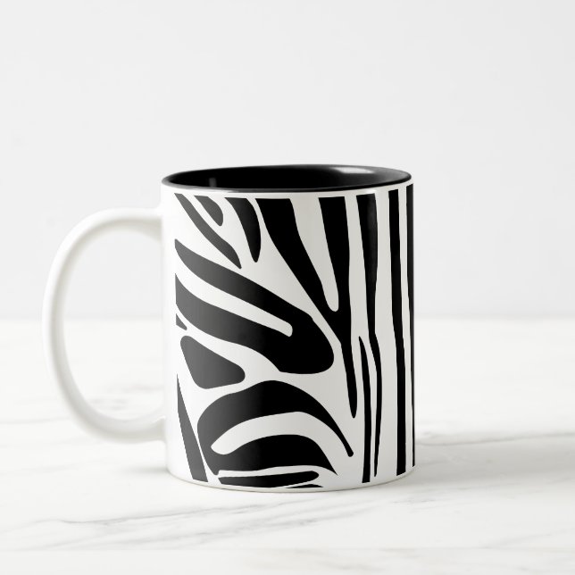 Zebra pattern Two-Tone coffee mug (Left)