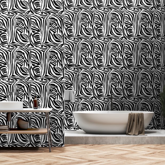 Zebra pattern wallpaper (Bathroom)