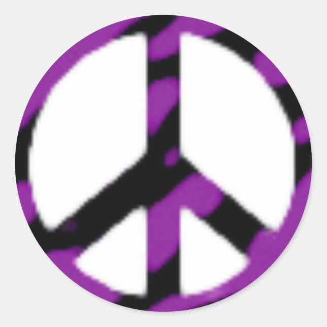 zebra-peace-sign classic round sticker (Front)