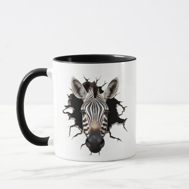 Zebra Peeking Through Mug (Left)