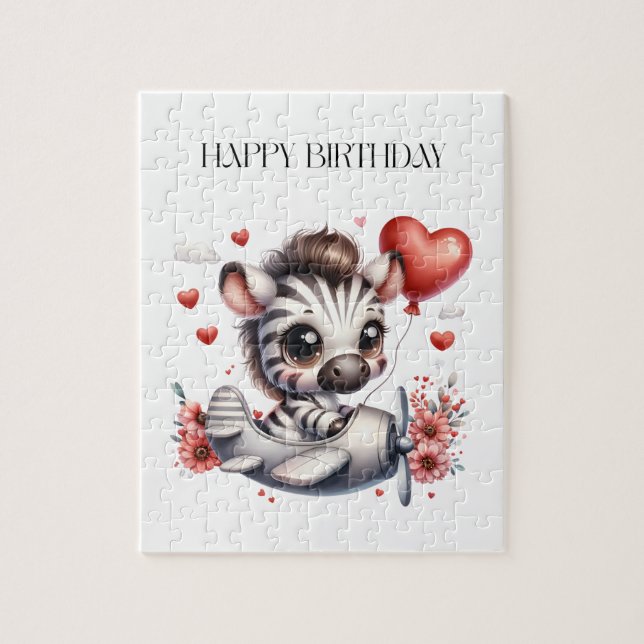 Zebra Pilot Birthday Jigsaw Puzzle (Vertical)