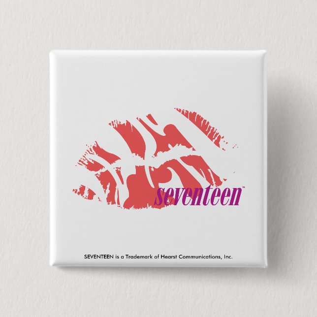 Zebra Pink 2 Inch Square Button (Front)