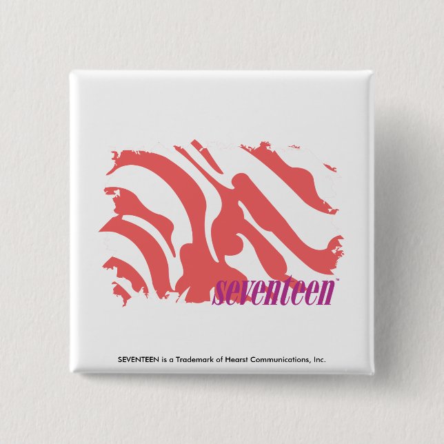 Zebra Pink 4 2 Inch Square Button (Front)