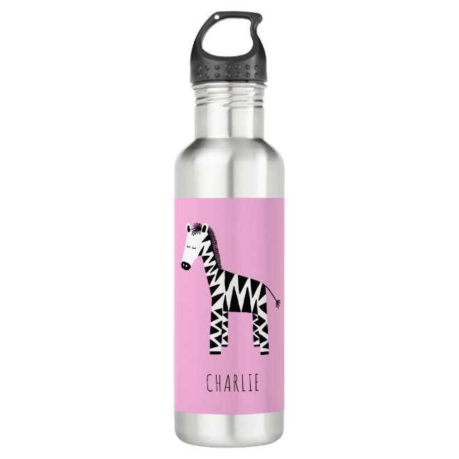 Zebra Pink 710 Ml Water Bottle (Front)