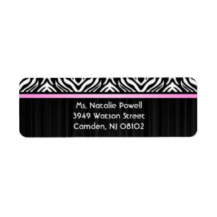 Zebra Pink Accent Return Avery Label