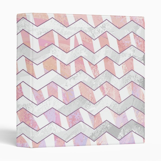 Zebra Pink and White Chevron Binder (Front/Spine)