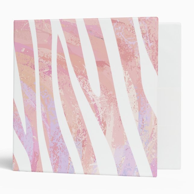 Zebra Pink and White Print Binder (Front/Inside)