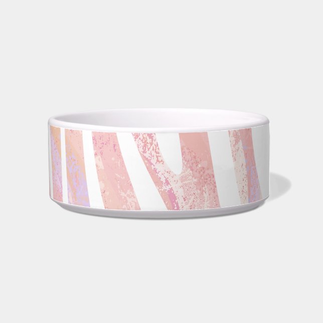 Zebra Pink and White Print Bowl (Right)
