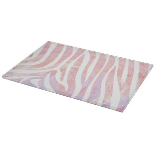 Zebra Pink and White Print Cutting Board