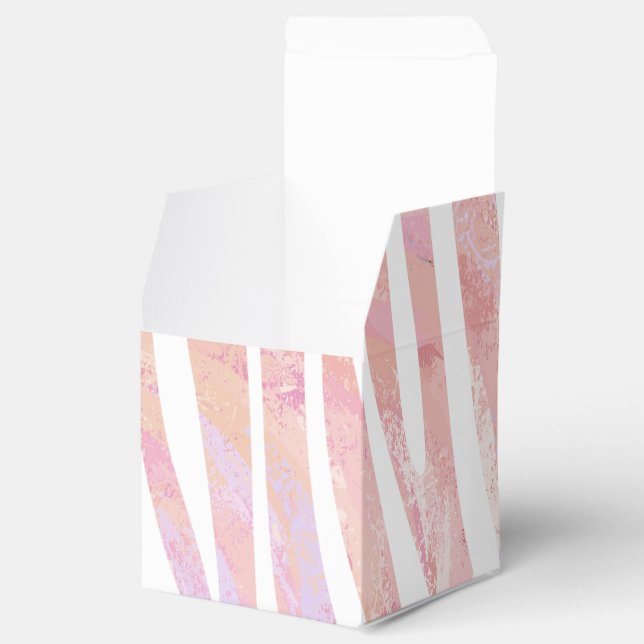 Zebra Pink and White Print Favor Box (Opened)