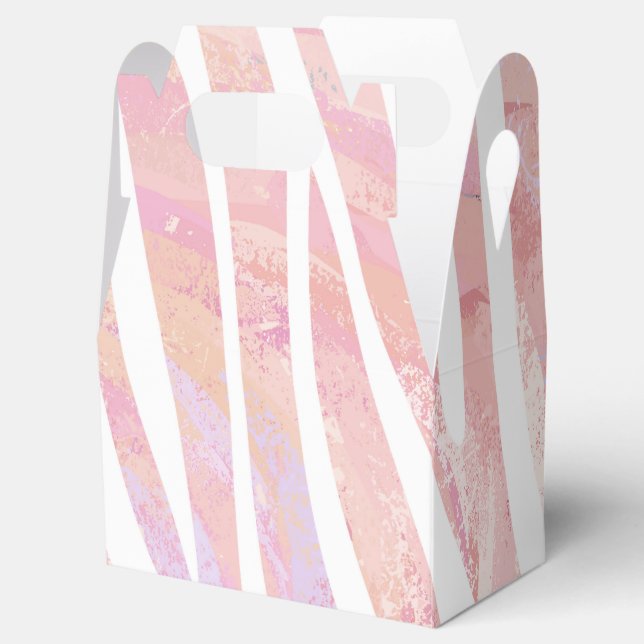 Zebra Pink and White Print Favor Box (Opened)